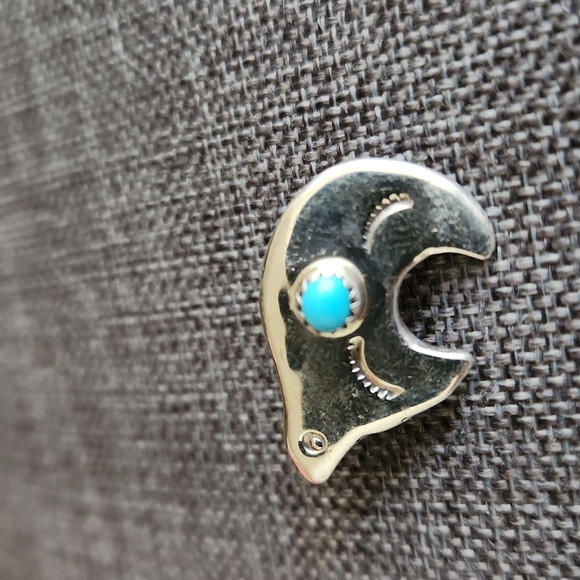 Adorable NWOT Native American Navajo Bear Turquoise Tie Tac 💙 - Picture 6 of 8